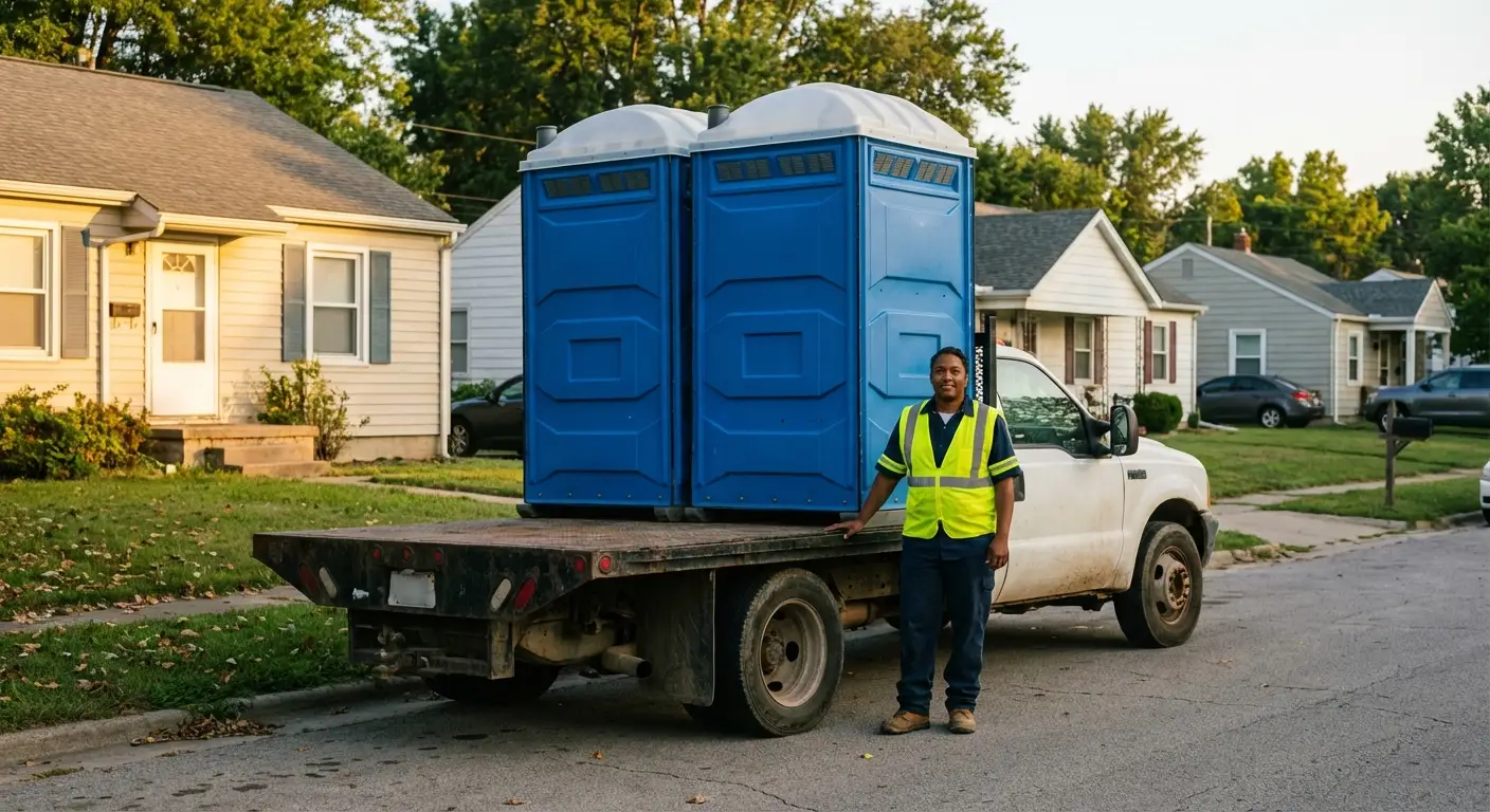 Key Bridge Portables founder with original service truck in Arlington, VA