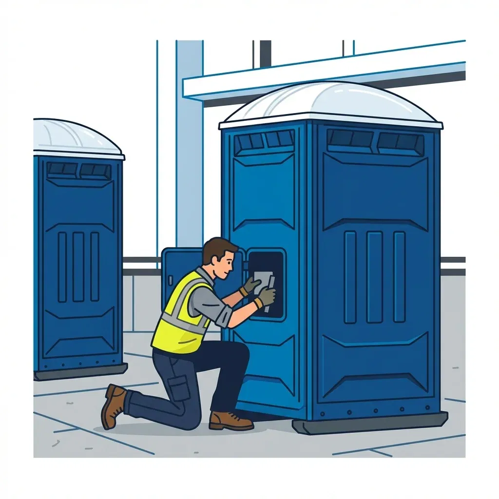 High-rise construction site sanitation logistics in Arlington, VA